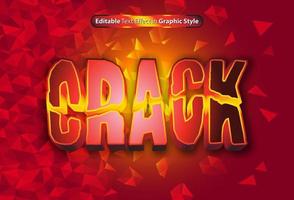 crack efecto de texto con estilo gráfico y editable vector