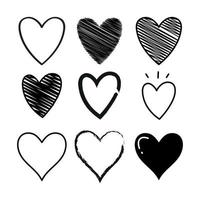 Set Of Multiple Style Doodle Hearts vector