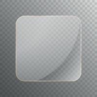 Transparent glass banner or button vector