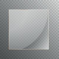 Transparent glass banner or button vector
