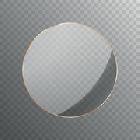 Transparent glass banner or button vector