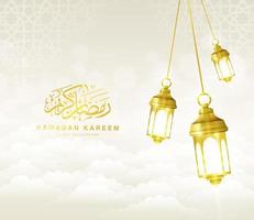 ramadan kareem arabic golden banner vector
