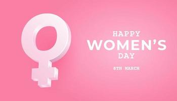 International Women's Day Banner. Woman sign with copy space. vector