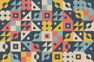 Yellow, blue and red geometric shapes decorative seamless patterns vector