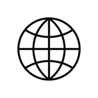 WWW, World Wide Web, Earth grid symbol, Global icon in line style design isolated on white background. Editable stroke. vector