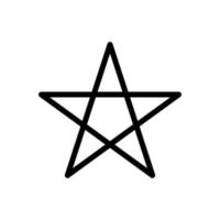 Pentagram, five pointed star icon in line style design isolated on white background. Editable stroke. vector