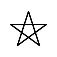 pentagrama, icono de estrella de cinco puntas en el diseño de estilo de línea aislado en fondo blanco. trazo editable. vector