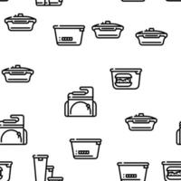 Lunchbox Dishware Vector Seamless Pattern