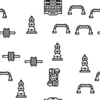 Home Gym Equipment Vector Seamless Pattern