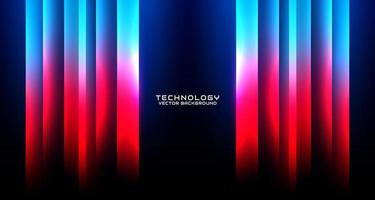 3D red blue techno abstract background overlap layer on dark space with glowing effect decoration. Style concept cut out. Graphic design element for banner flyer, card, brochure cover, or landing page vector