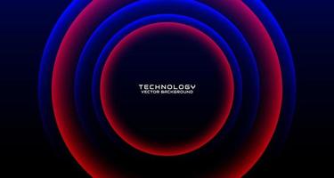3D red blue techno abstract background overlap layer on dark space with glowing circle decoration. Style concept cut out. Graphic design element for banner flyer, card, brochure cover, or landing page