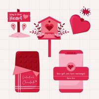 Valentines Day Element Collections in Flat Illustration vector