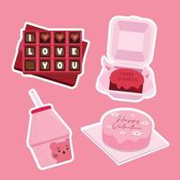 Gift Valentine day element  collections flat illustration simple and elegant vector design