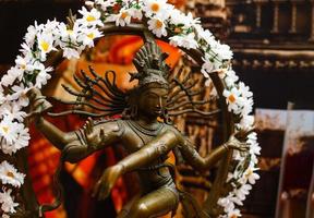 Ancient sculpture of the Indian god Lakshmi Laksmi photo