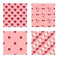 Valentine day seamless pattern set vector