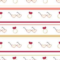 Seamless pattern rings and glasses vector