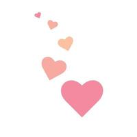 cinco corazones rosas sobre un fondo blanco hecho de vector