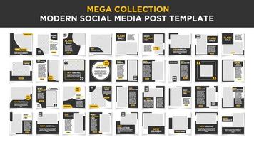 conjunto de plantillas de publicación de redes sociales de mega colección. vector de paquete de publicación de redes sociales moderno, plantilla editable de diseño para publicaciones en redes sociales
