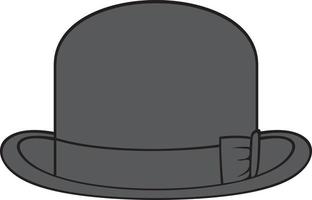 Ilustración de vector de sombrero de bombín vintage. Sombrero clásico para caballero. moda retra