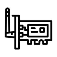 Ilustración de vector de icono de línea de parte de computadora wifi