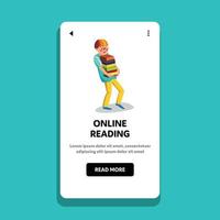 Online Reading E-book Library Education Vector Illustration