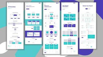 vector de plantilla de sitio web. proyecto empresarial de página. página web de destino de compras en línea. reunión de gerentes. concepto corporativo. soporte técnico en línea. sistema de evolución del diseño. ilustración