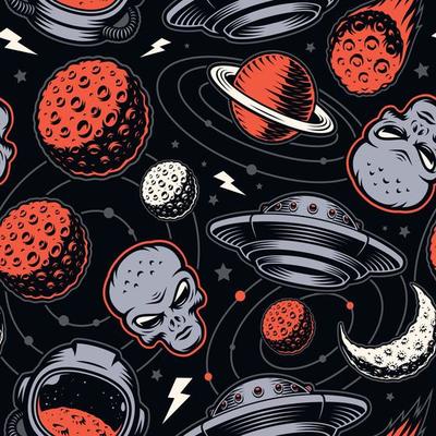 UFO seamless pattern