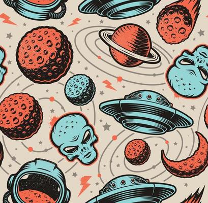 UFO Seamless Background