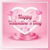 Happy Valentine's day social media template. With heart frame vector