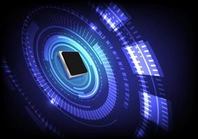 Abstract microchip on technology background vector