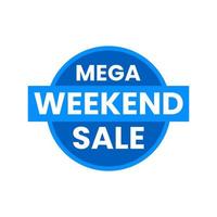Mega weekend sale shopping icon label design vector