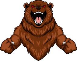 Angry bear cartoon mascot character vector
