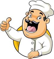 Cute chef giving thumb up vector