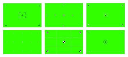 Green colored chroma key background screen flat style design vector illustration set.