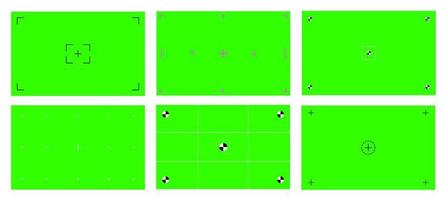 Green colored chroma key background screen flat style design vector illustration set.