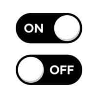 encienda el vector del icono del interruptor de palanca aislado en el fondo blanco