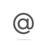 At, mentions email icon vector in rounded ends style