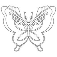 hermosa mariposa mágica para colorear plantilla vector ilustración