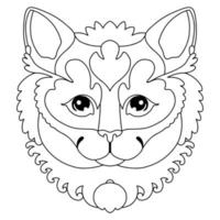Head of cat coloring template vector illustration