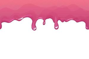 Slime purple and pink, jelly glaze with drips in cartoon style seamless isolated on white background. Vector illustration