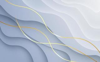 abstract white gray golden line diagonal shape light and shadow wavy background. eps10 vector