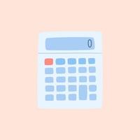 Simple calculator isolated on pink background. Vector modern, hand-drawn illustration.