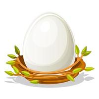 Isolated vector egg in nest, Easter object