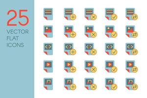 documentos y archivos conjunto de iconos de vector plano