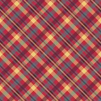 Plaid red color seamless vector pattern