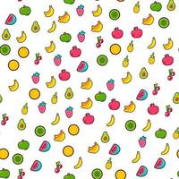 Bright Summer Juicy Fruit Painted Seamless Pattern vector