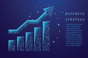 growth graph low poly style design blue geometric business strategy concept vector