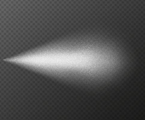Realistic water spray effect isolated on transparent background.