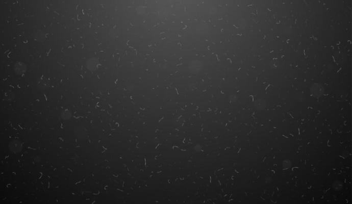Macro dust particles flying over black background.