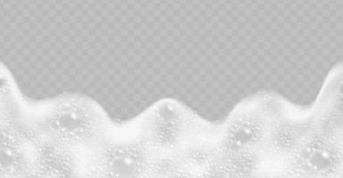 Soap foam with bubbles top view. Isolated vector